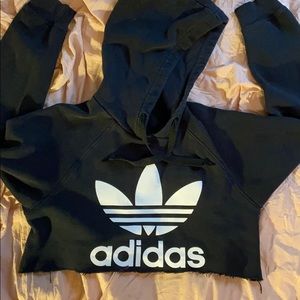Black cropped adidas hoodie